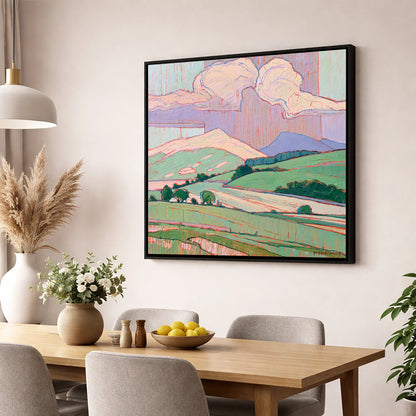 Vivid Fells Under Storm Clouds lake district sky wall art displayed in a dining room