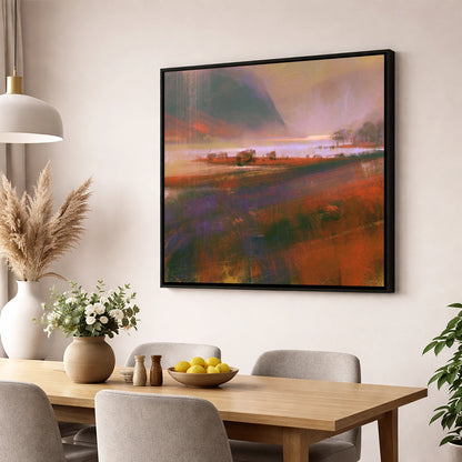 Autumn Light on Ullswater lake district lake wall art displayed in a dining room
