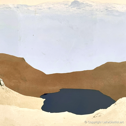 Easedale Tarn in Earth Tones - lake district lake art print and canvas by Phillip Marbury A.I