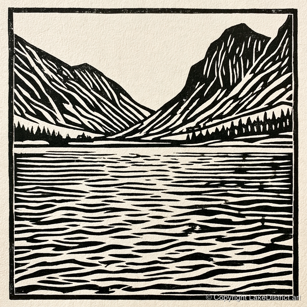 Ennerdale Water in Monochrome - lake district valley art print and canvas by Isaac Denton A.I