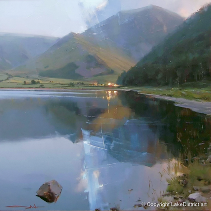 Evening Reflections on Loweswater - lake district lake art print and canvas by Marcus Dalton A.I