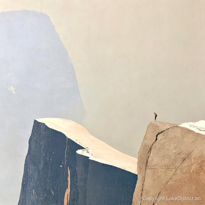 Fell Walker on Ochre Ridge - lake district walking art print and canvas by Phillip Marbury A.I