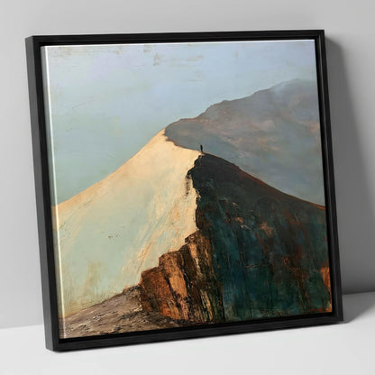 Golden Light on Striding Edge lake district walking canvas wall art in black frame