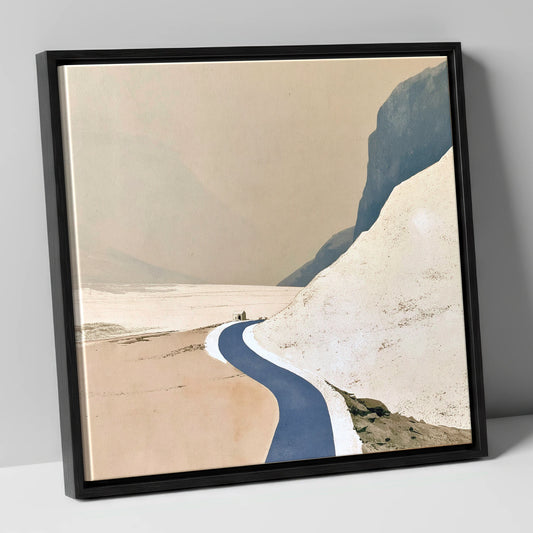Blue Mountain Road to the Bothy lake district valley canvas wall art in black frame