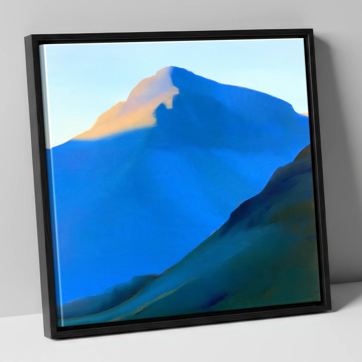 Great Gable in Bold Blue lake district fell canvas wall art in black frame