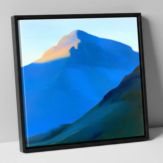 Great Gable in Bold Blue lake district fell canvas wall art in black frame