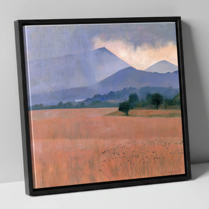 Distant Storm Over The Fells lake district sky canvas wall art in black frame