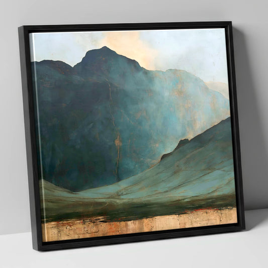 Langdale Pikes Beneath Breaking Light lake district fell canvas wall art in black frame