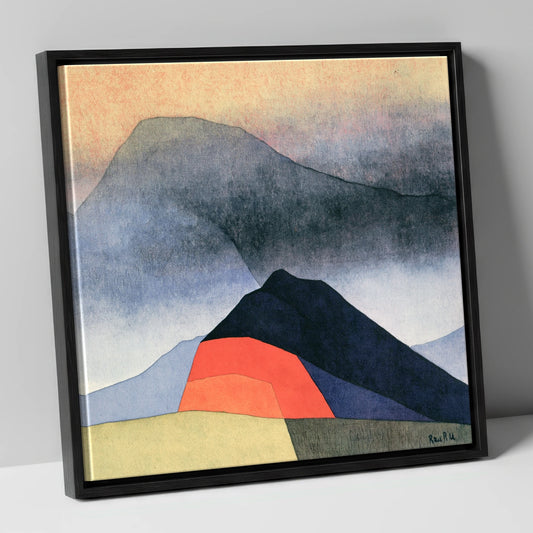 Bold Fells Under Storm Clouds lake district sky canvas wall art in black frame
