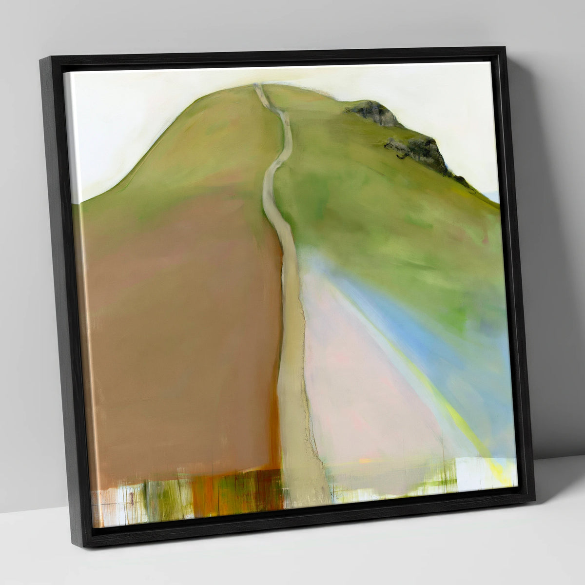 Contemporary Winding Path up Cat Bells lake district fell canvas wall art in black frame