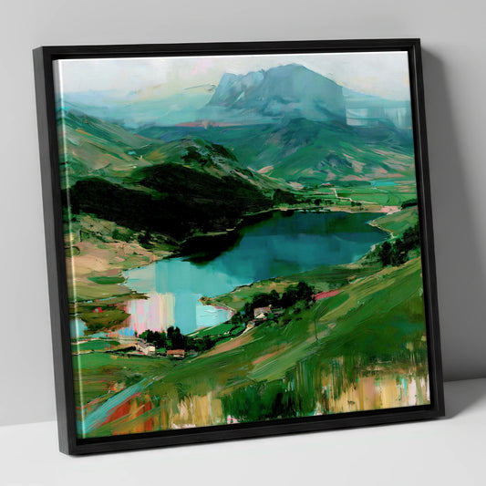Mountain Inversion Over The Lake lake district lake canvas wall art in black frame