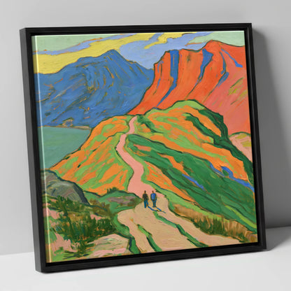 Bold Fells and Mountain Walkers lake district walking canvas wall art in black frame