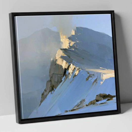 Misty Ridge in Golden Light lake district fell canvas wall art in black frame