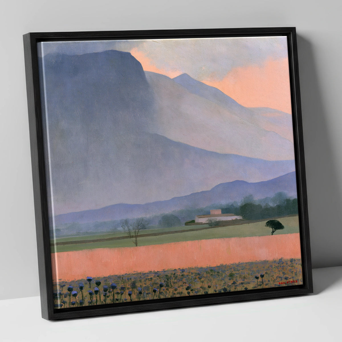 Passing Storm Over Slate Fells lake district sky canvas wall art in black frame