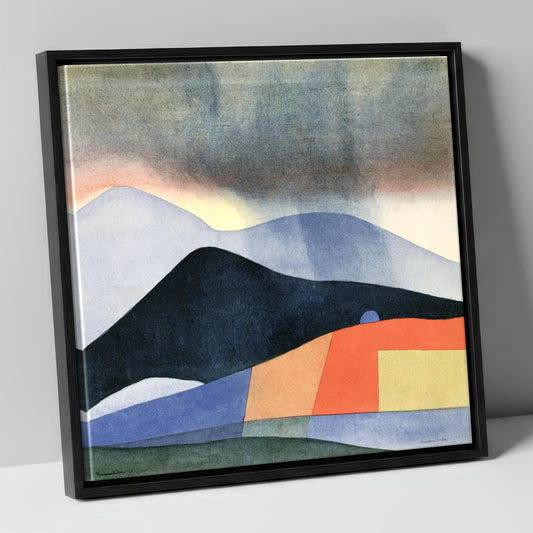 Abstract Fells Under Storm Clouds lake district sky canvas wall art in black frame