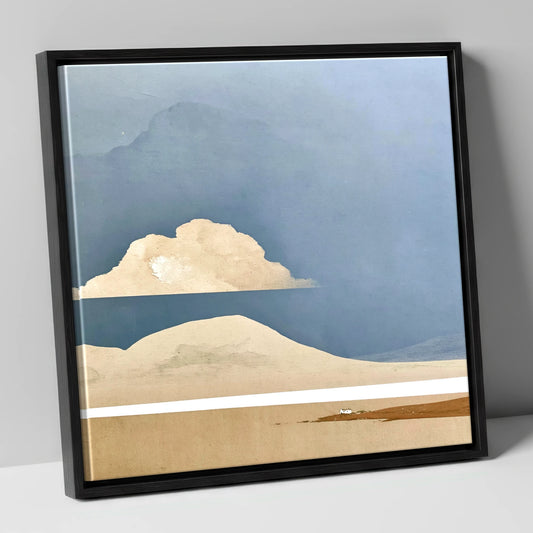 Isolated Farmhouse Beneath Blue Fells lake district sky canvas wall art in black frame