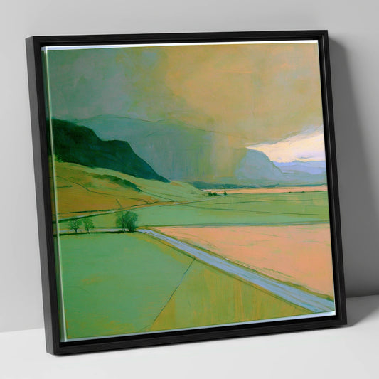 Golden Storm Clouds Over The Fells lake district sky canvas wall art in black frame