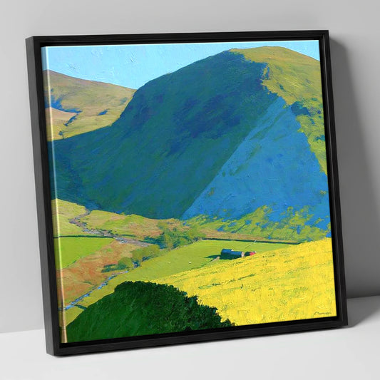 The Nab Fell Vibrant Shadows lake district fell canvas wall art in black frame