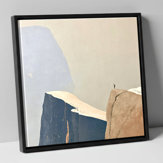 Fell Walker on Ochre Ridge lake district walking canvas wall art in black frame