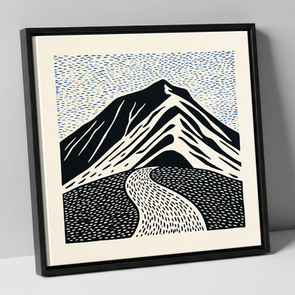 Blencathra Beneath a Rhythmic Sky lake district fell canvas wall art in black frame