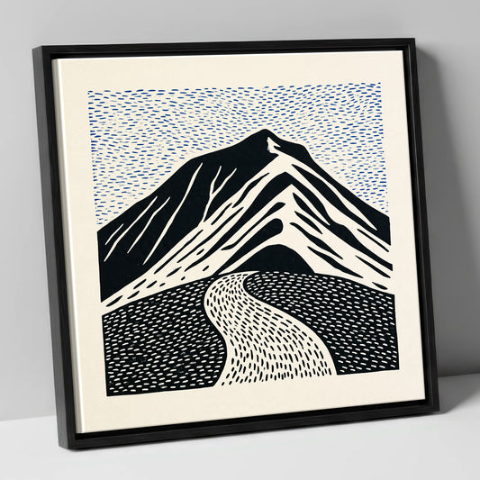 Blencathra Beneath a Rhythmic Sky lake district fell canvas wall art in black frame
