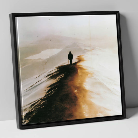Golden Light on Skiddaw Ridge lake district fell canvas wall art in black frame