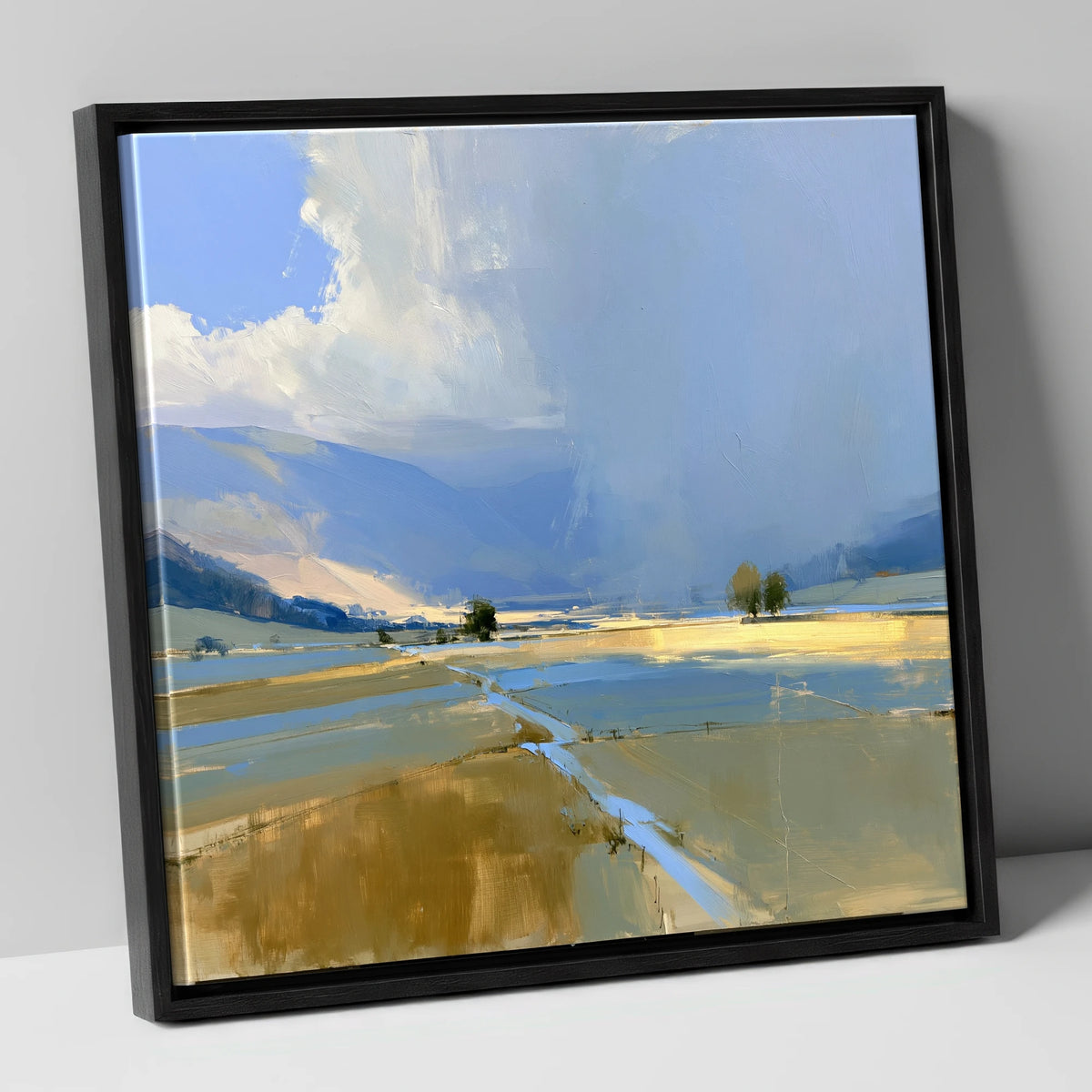 Storm Clouds Over Valley Fells lake district sky canvas wall art in black frame