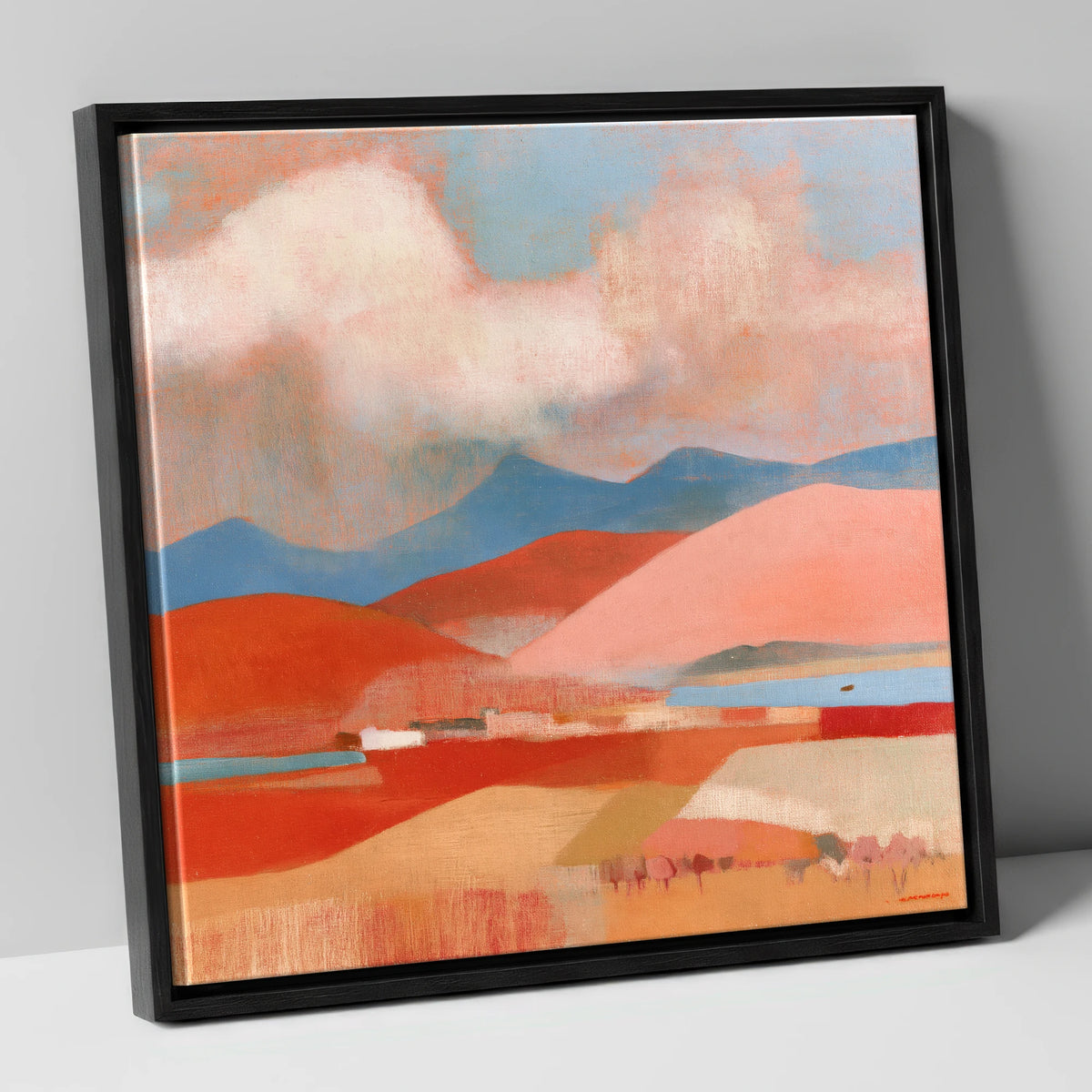 Storm Clouds Over Terracotta Fells lake district sky canvas wall art in black frame