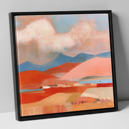 Storm Clouds Over Terracotta Fells lake district sky canvas wall art in black frame