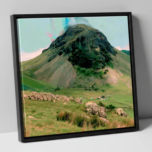 Great Gable Vibrant Summit lake district fell canvas wall art in black frame