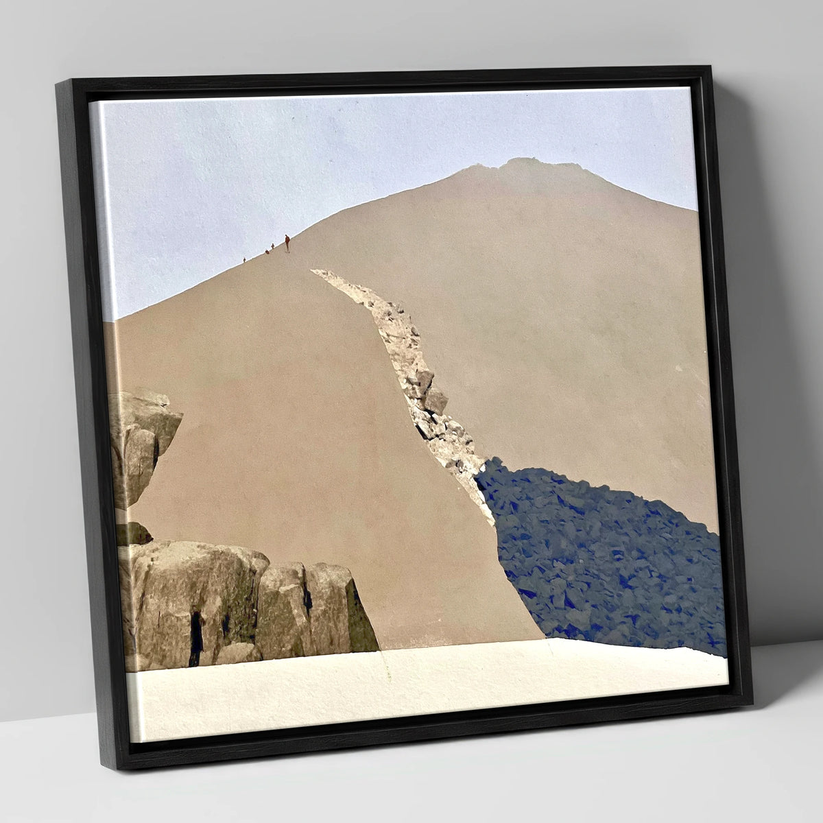 Scafell Pike Broad Summit Dome lake district fell canvas wall art in black frame