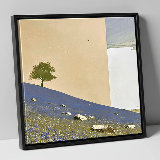 Blue Rannerdale Fell Above Crummock Water lake district lake canvas wall art in black frame