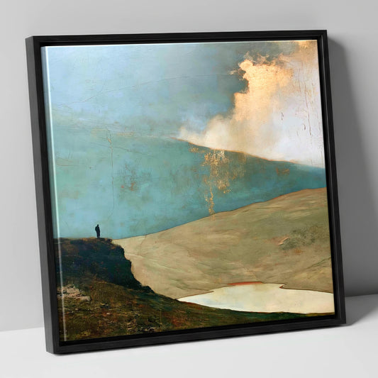 Helvellyn Beneath a Golden Cloud Break lake district fell canvas wall art in black frame