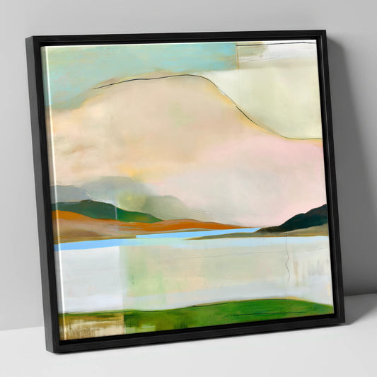 Contemporary Fells Under Storm Clouds lake district sky canvas wall art in black frame