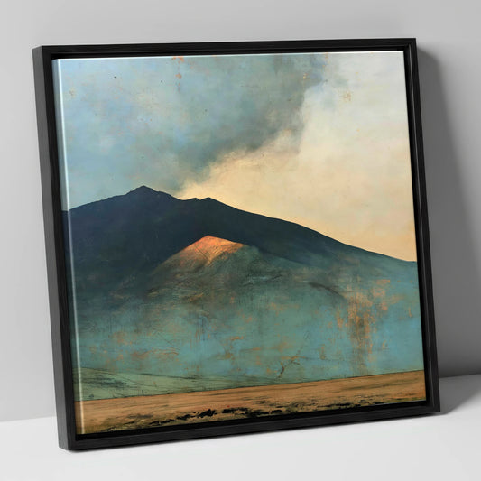 Sunlit Slope on Blencathra Ridge lake district fell canvas wall art in black frame