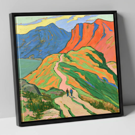 Bold Fells and Mountain Walkers lake district walking canvas wall art in black frame