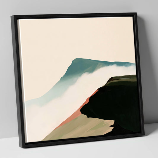 Mountain Ridge Above the Mist lake district fell canvas wall art in black frame