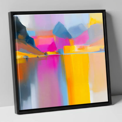 Vibrant Fells Above Loweswater lake district lake canvas wall art in black frame
