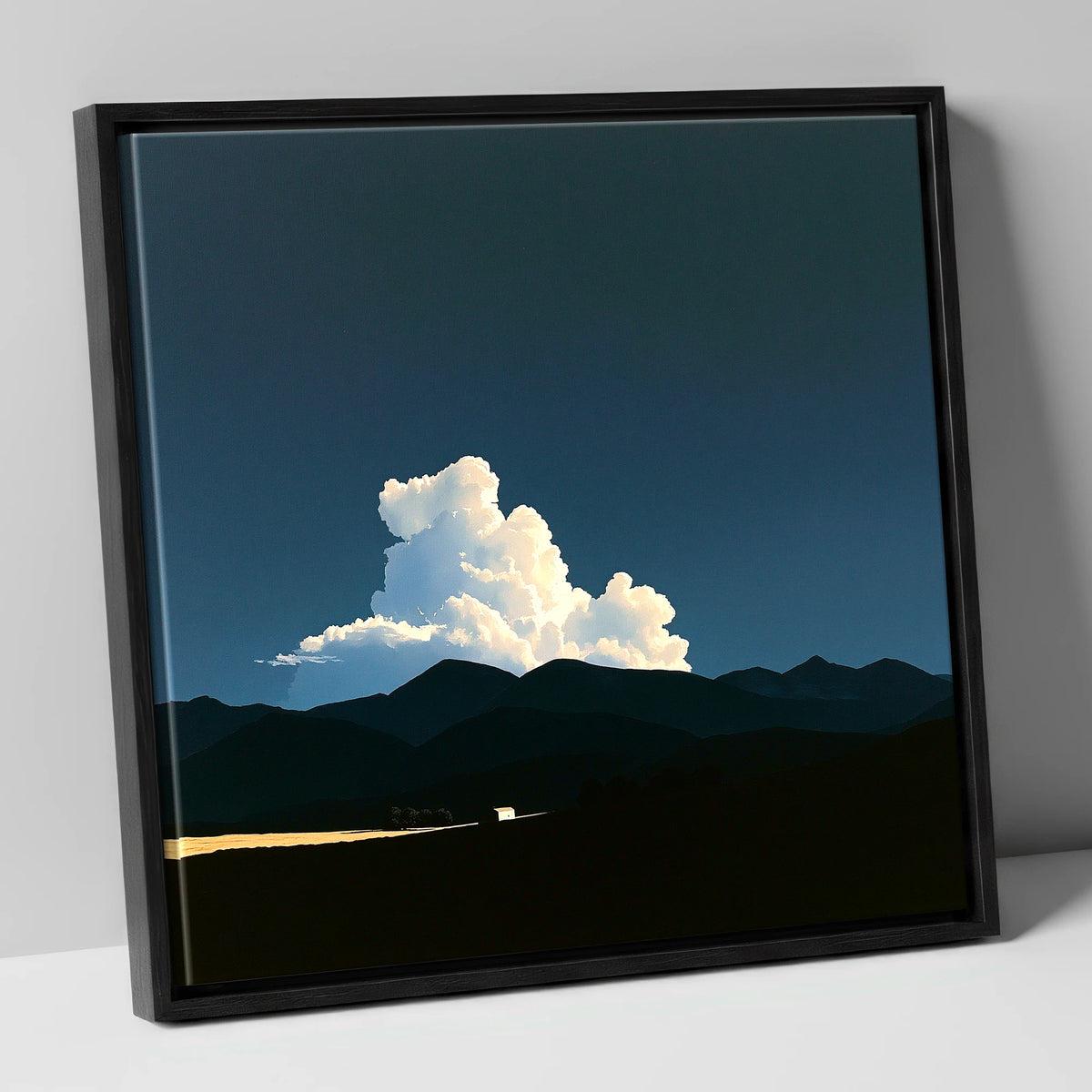 Storm Clouds Over Dark Fells lake district sky canvas wall art in black frame