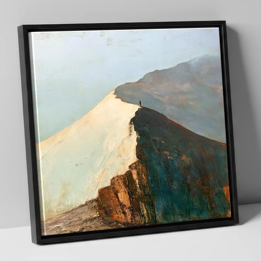 Golden Light on Striding Edge lake district walking canvas wall art in black frame