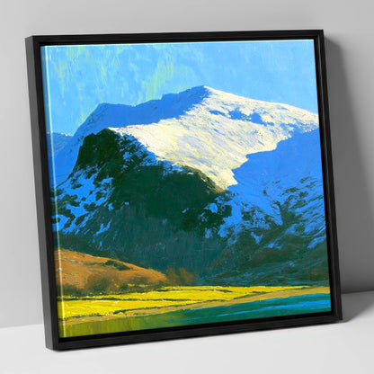 Winter Sunlight on Watson's Dodd lake district fell canvas wall art in black frame