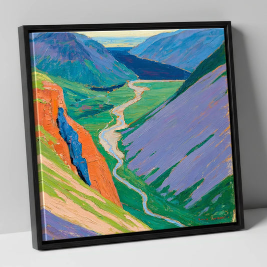 Dramatic Wasdale from Great Gable lake district fell canvas wall art in black frame