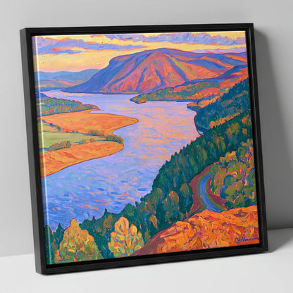 Vivid Sunset Above Bassenthwaite Lake lake district lake canvas wall art in black frame