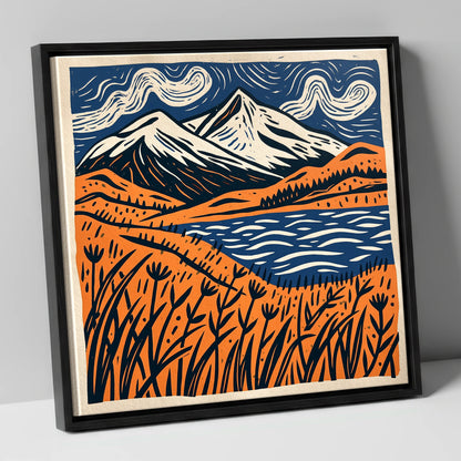 Skiddaw Beneath Swirling Skies lake district fell canvas wall art in black frame