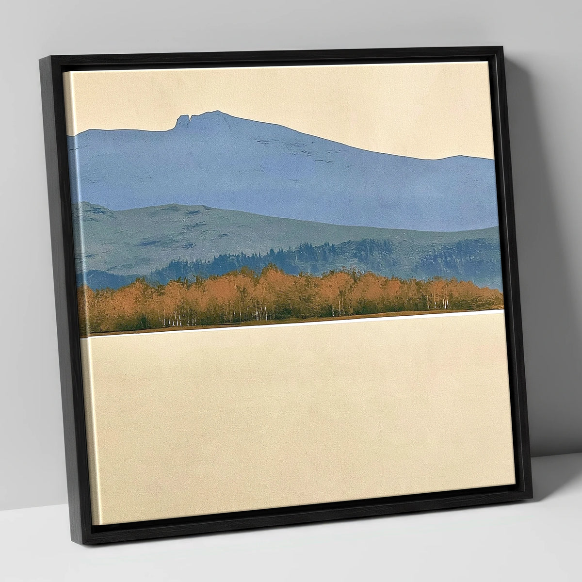 Windermere Autumn Woodland and Slate Fells lake district lake canvas wall art in black frame