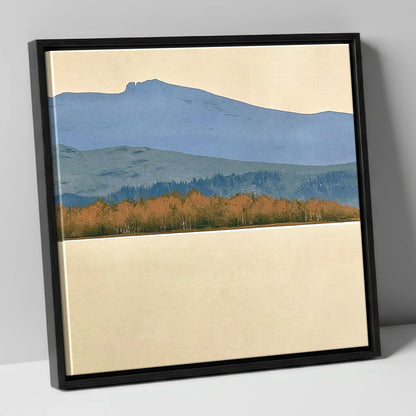 Windermere Autumn Woodland and Slate Fells lake district lake canvas wall art in black frame