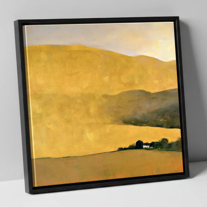 Radiant Golden Fells at Evening lake district sky canvas wall art in black frame