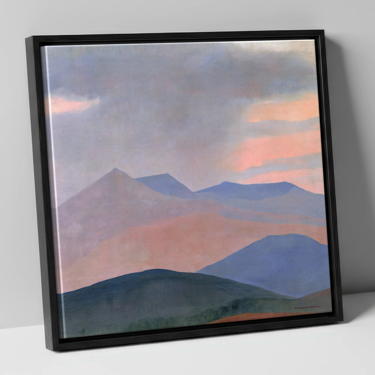 Storm Clouds Over Pastel Fells lake district sky canvas wall art in black frame