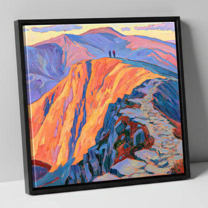 Helvellyn Summit in Fiery Light lake district fell canvas wall art in black frame
