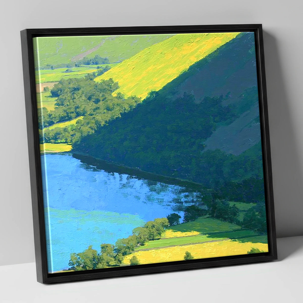Burnbank Fell Above The Lake lake district fell canvas wall art in black frame